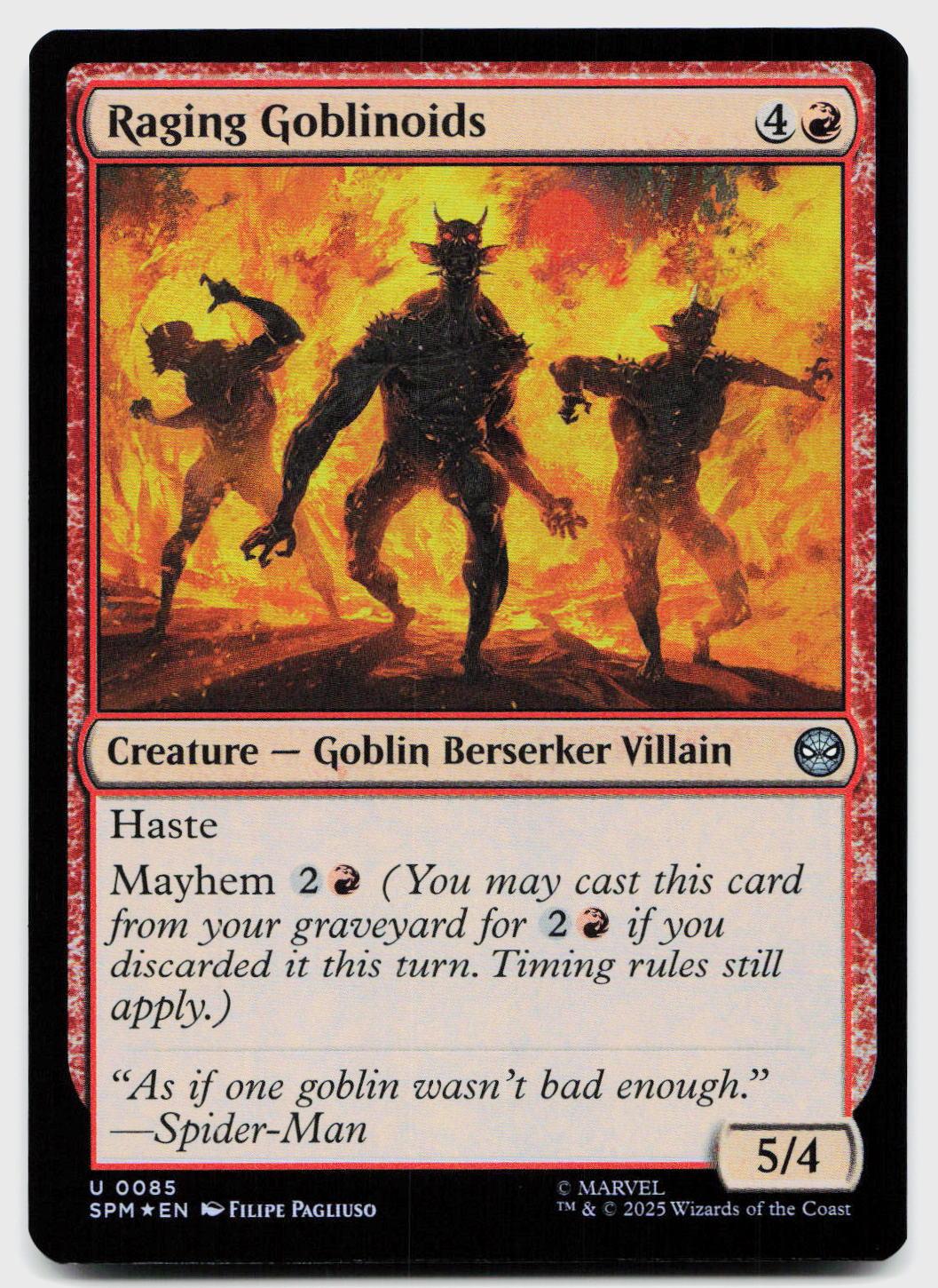 Raging Goblinoids 85 Uncommon Marvel's Spider-Man Magic: The Gathering