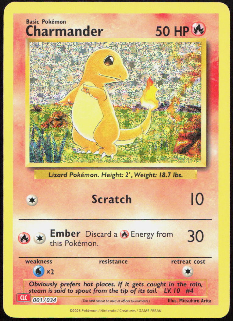 Charmander 001/034 Holo Trading Card Game Classic Pokemon Holo