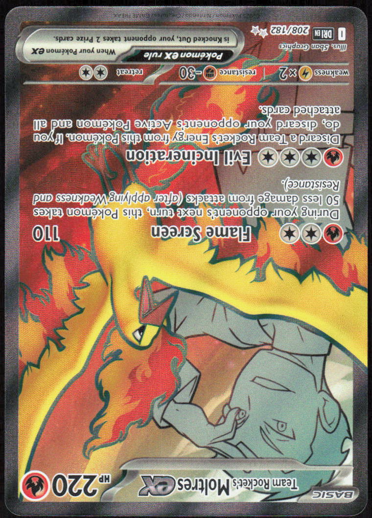 Team Rocket's Moltres ex 208/182 Holo Miscellaneous Cards & Products Pokemon