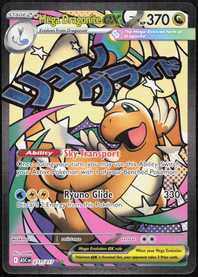 Mega Dragonite ex 271/217 Mega Attack Rare Ascended Heroes Pokemon