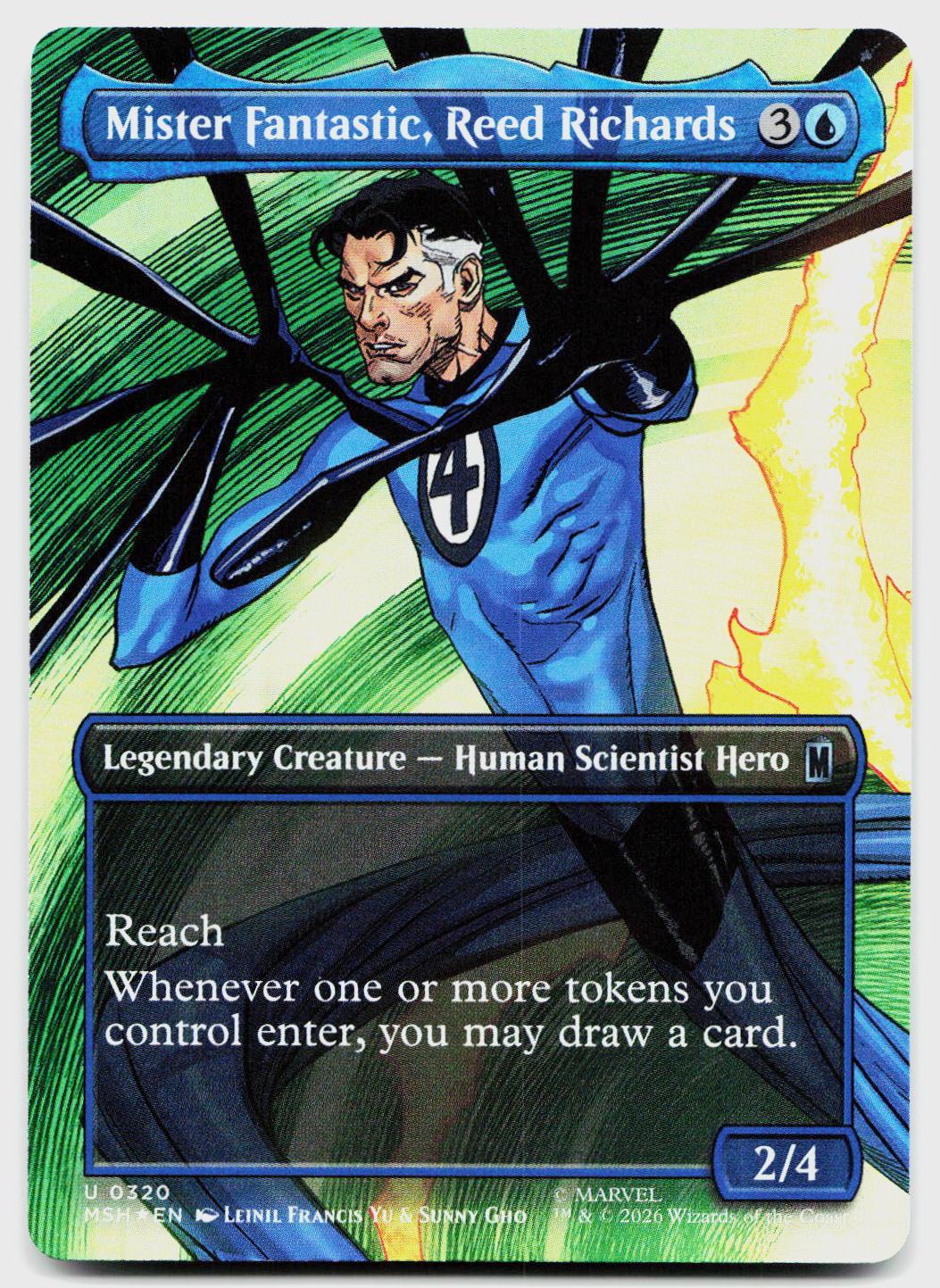 Mister Fantastic, Reed Richards (Borderless) 320 Marvel Super Heroes MTG Foil