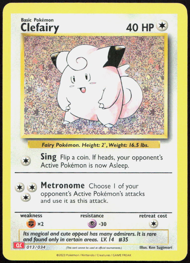 Clefairy 013/034 Holo Trading Card Game Classic Pokemon Holo