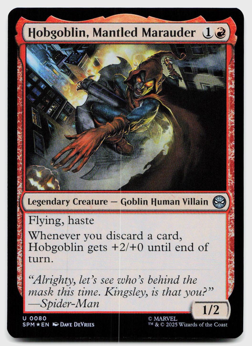 Hobgoblin, Mantled Marauder 80 Uncommon Marvel's Spider-Man Magic: The Gathering