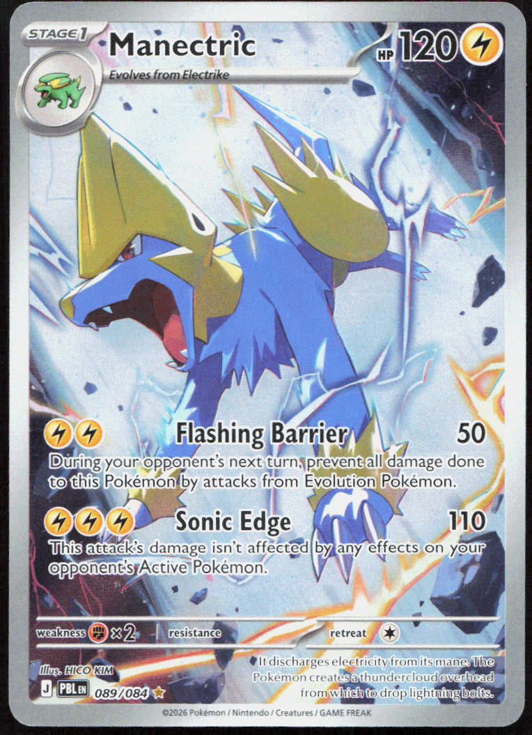 Manectric 089/084 Illustration Rare Pitch Black Pokemon Holo