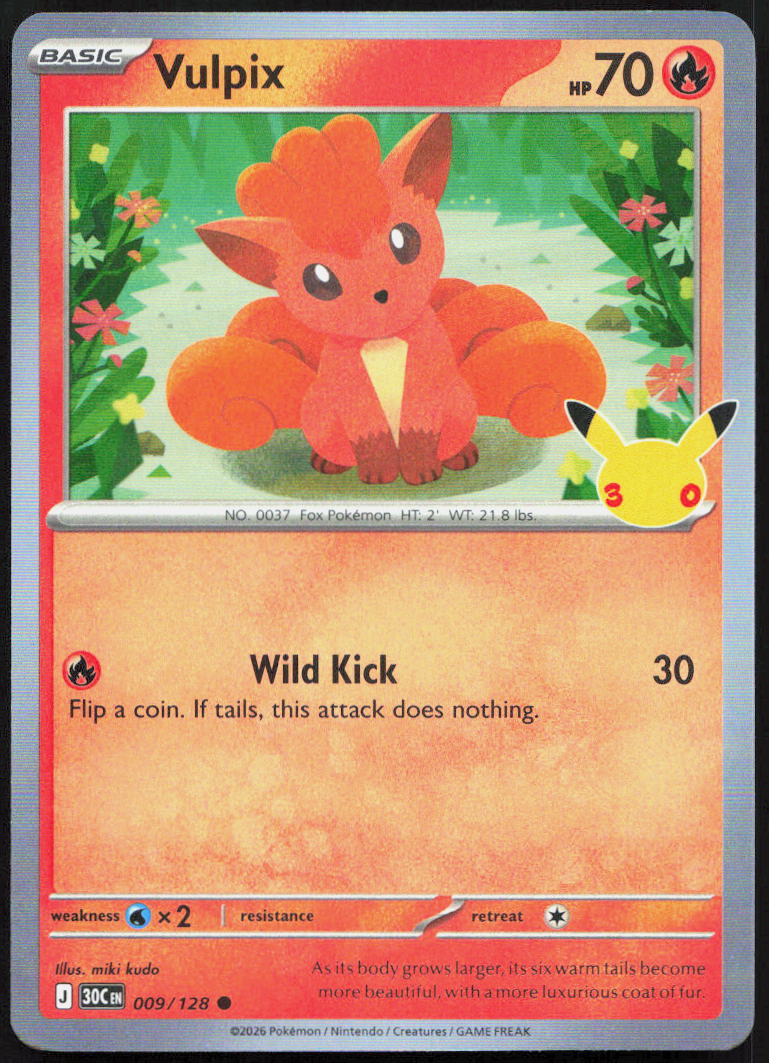 Vulpix 009/128 Holo Common ME: 30th Celebration Pokemon