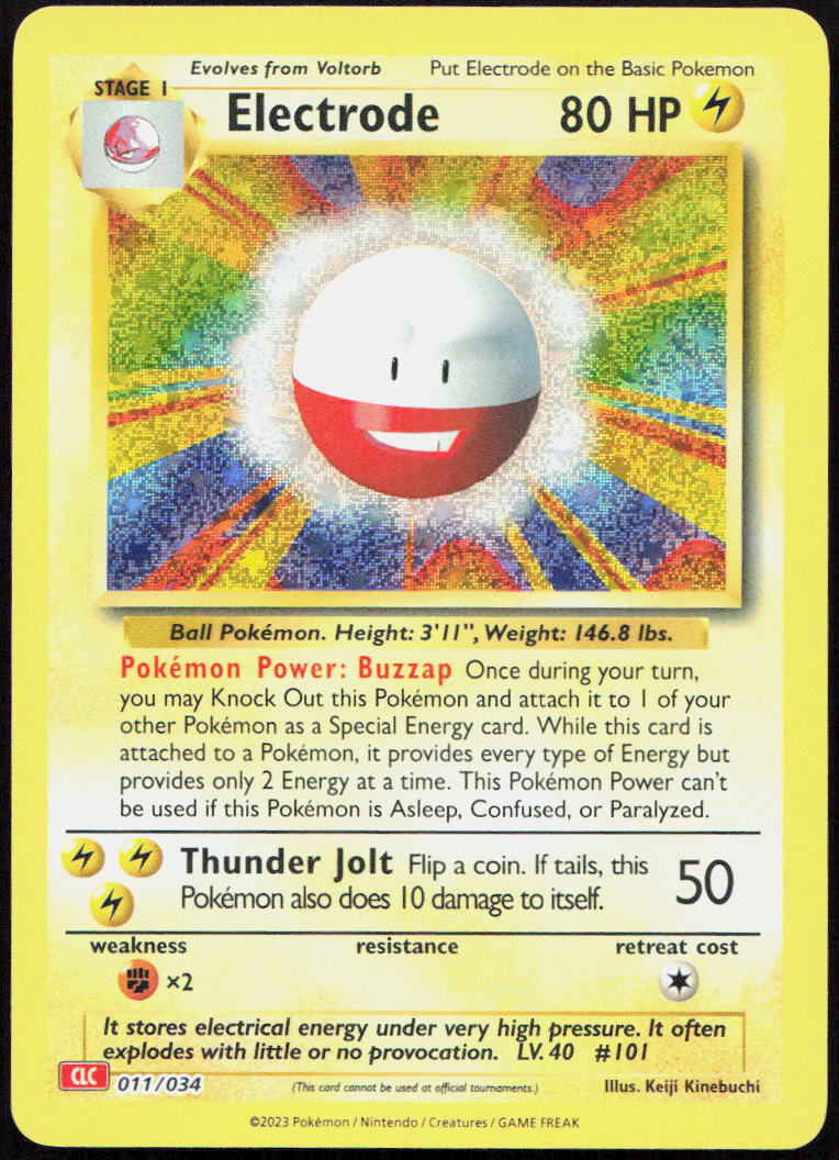 Electrode 011/034 Holo Trading Card Game Classic Pokemon Holo