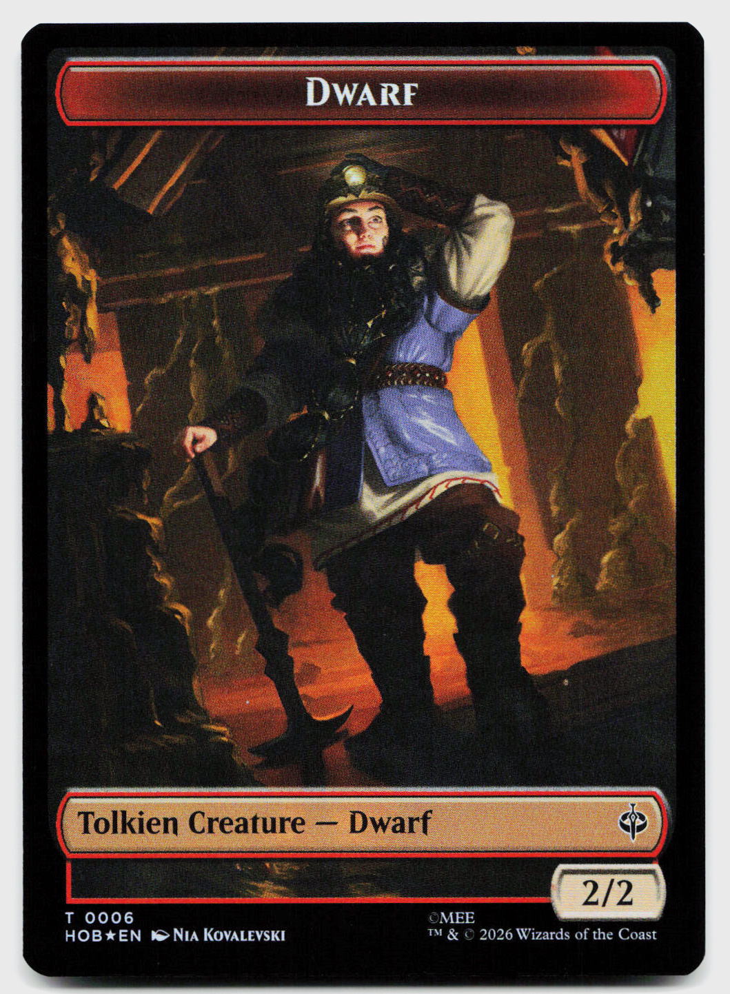 Dwarf // Enduring Story Double-Sided Token 6 // 14 The Hobbit MTG