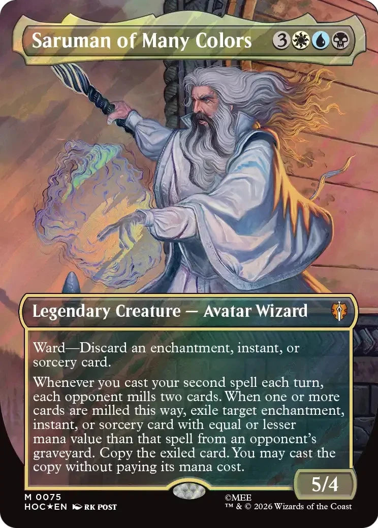 Saruman of Many Colors (Borderless) (Surge Foil) The Hobbit: MTG