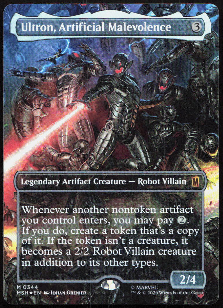 Ultron, Artificial Malevolence (Borderless) (0344) 344 Marvel Super Heroes MTG