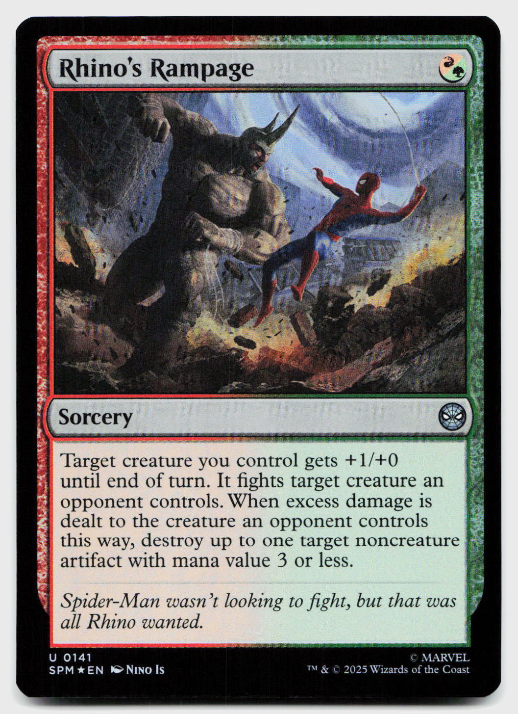 Rhino's Rampage 141 Uncommon Marvel's Spider-Man Magic: The Gathering