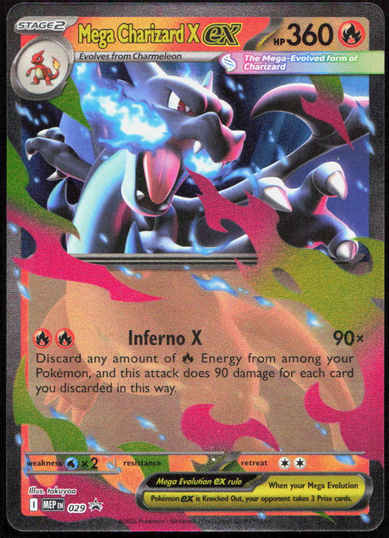 Mega Charizard X ex 029 Holo Promo ME: Mega Evolution Black Star Promo Pokémon