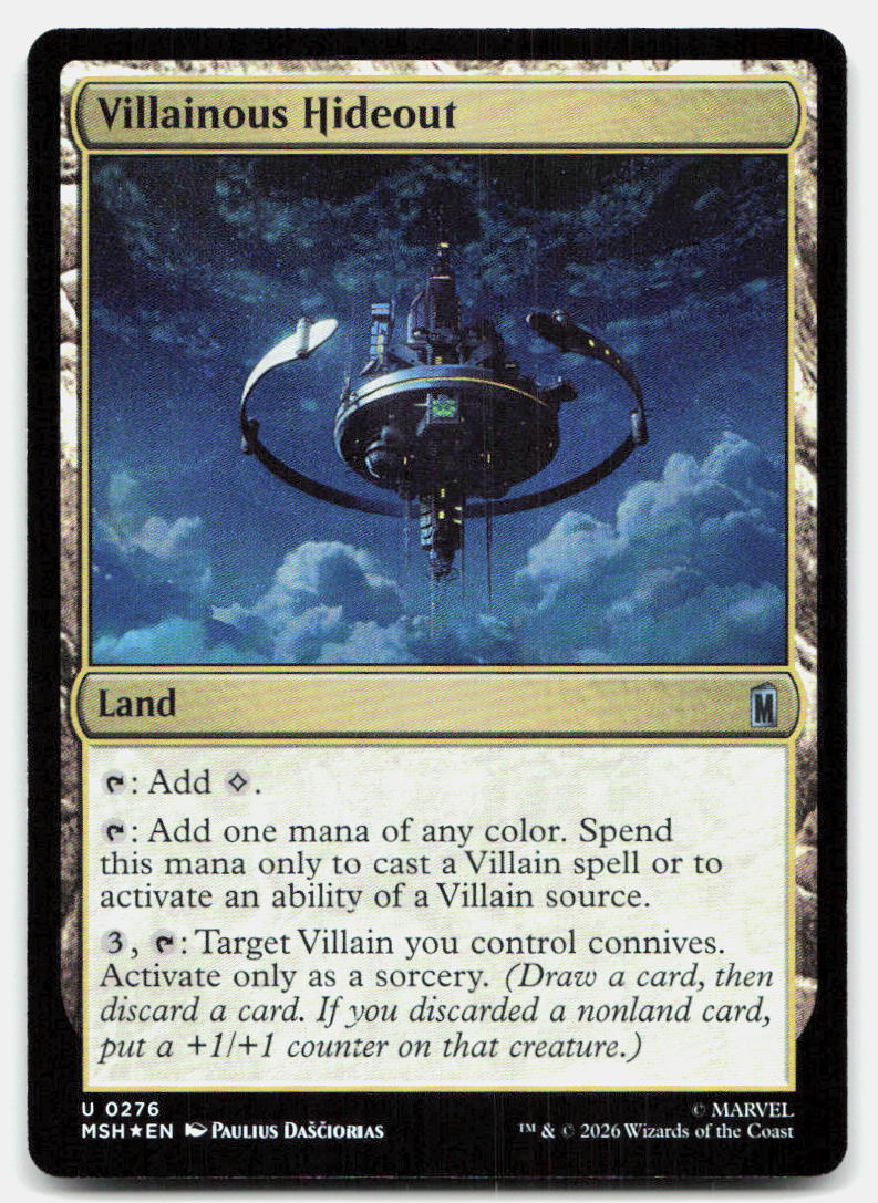 Villainous Hideout 276 Uncommon Marvel Super Heroes Magic: The Gathering