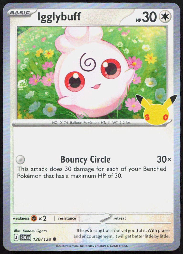 Igglybuff 120/128 ME: 30th Celebration Pokemon Holo