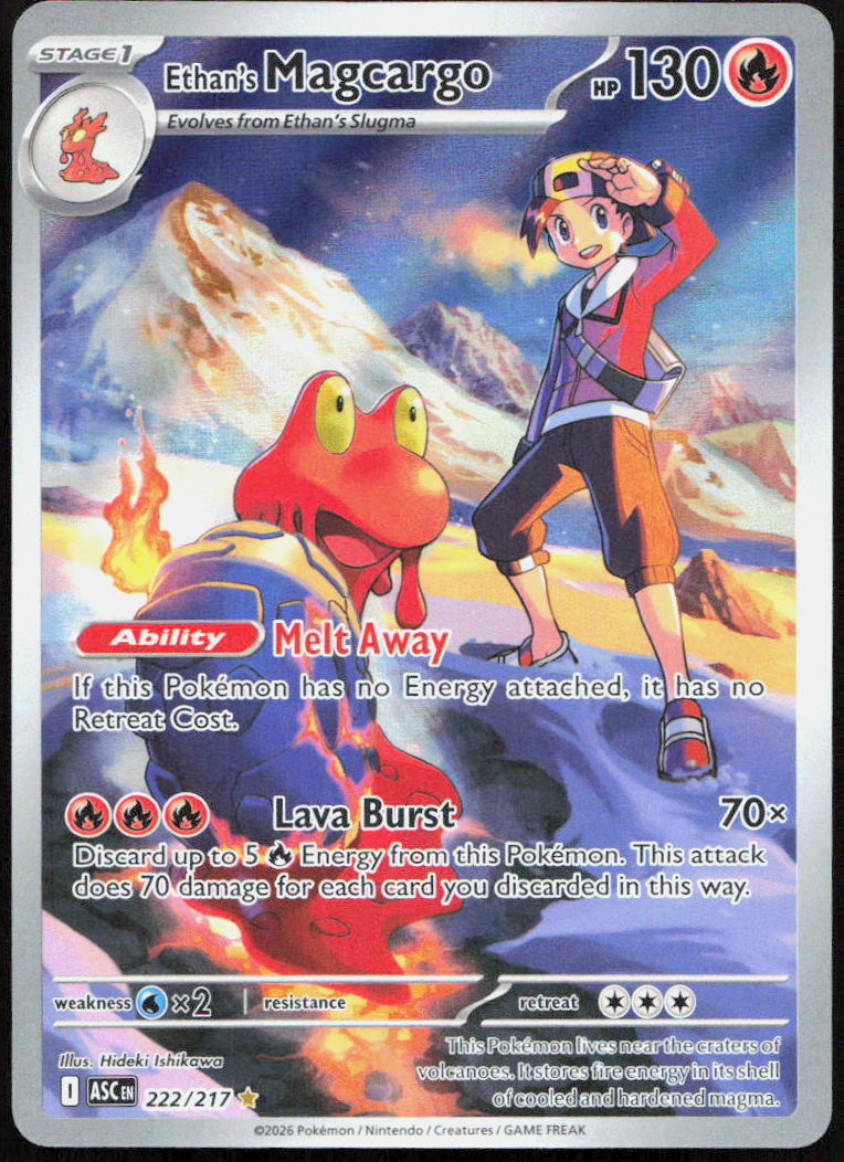 Ethan's Magcargo 222/217 Illustration Rare Ascended Heroes Pokemon 