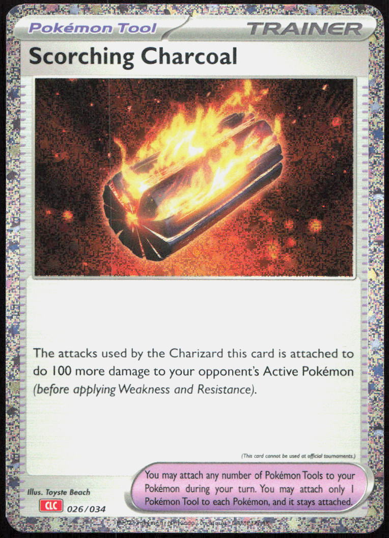Scorching Charcoal 026/034 Holo Trading Card Game Classic Pokemon Holo