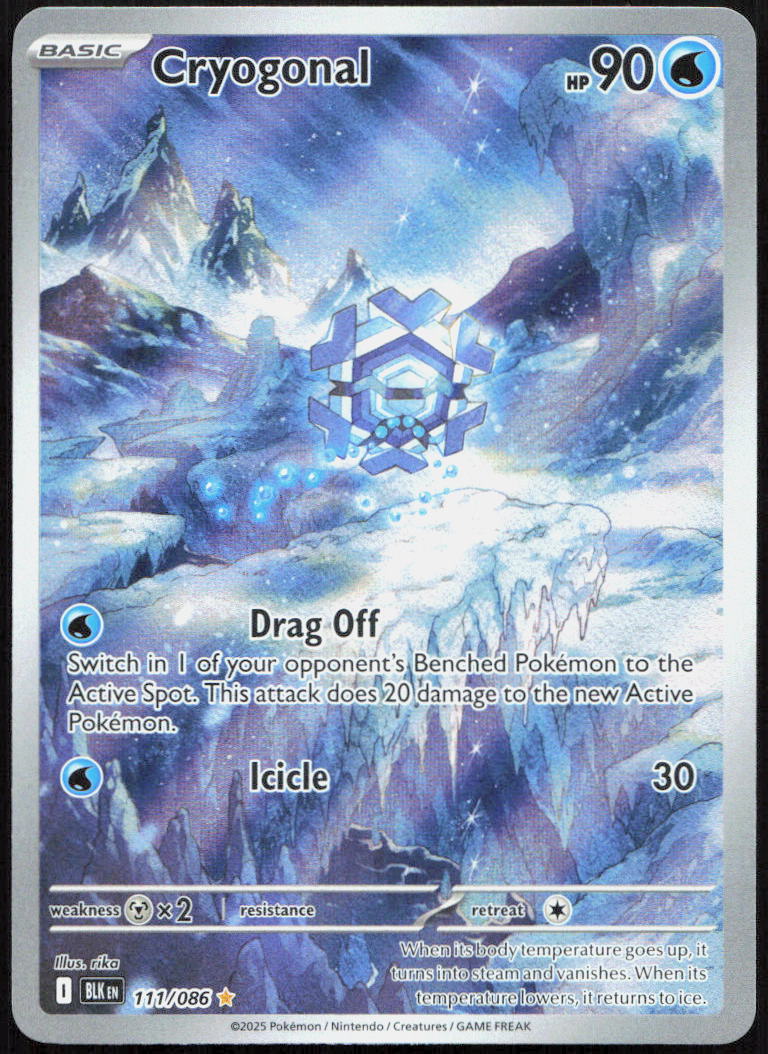 Cryogonal 111/086 Holo Illustration Rare Black Bolt Pokemon