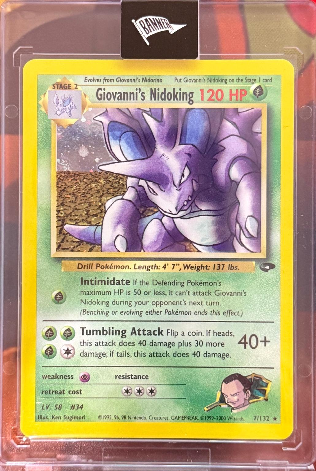 Giovanni's Nidoking 7/132 Rare Gym Challenge Pokemon Unlimited Holo