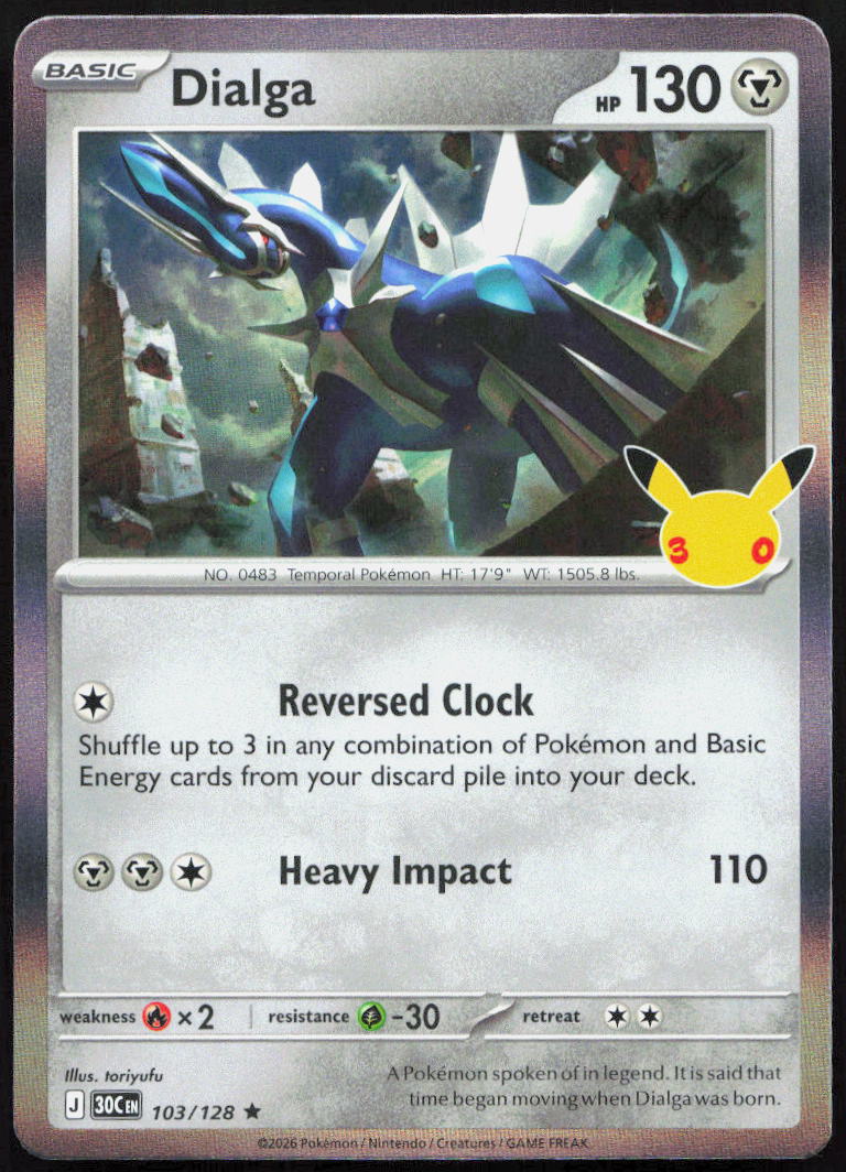 Dialga 103/128 Rare ME: 30th Celebration Pokemon Holo