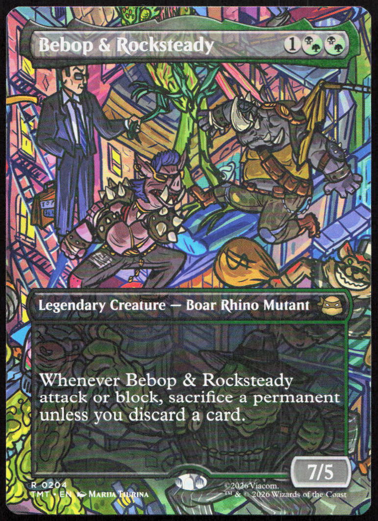 Bebop & Rocksteady (Borderless) 0204 Teenage Mutant Ninja Turtles MTG