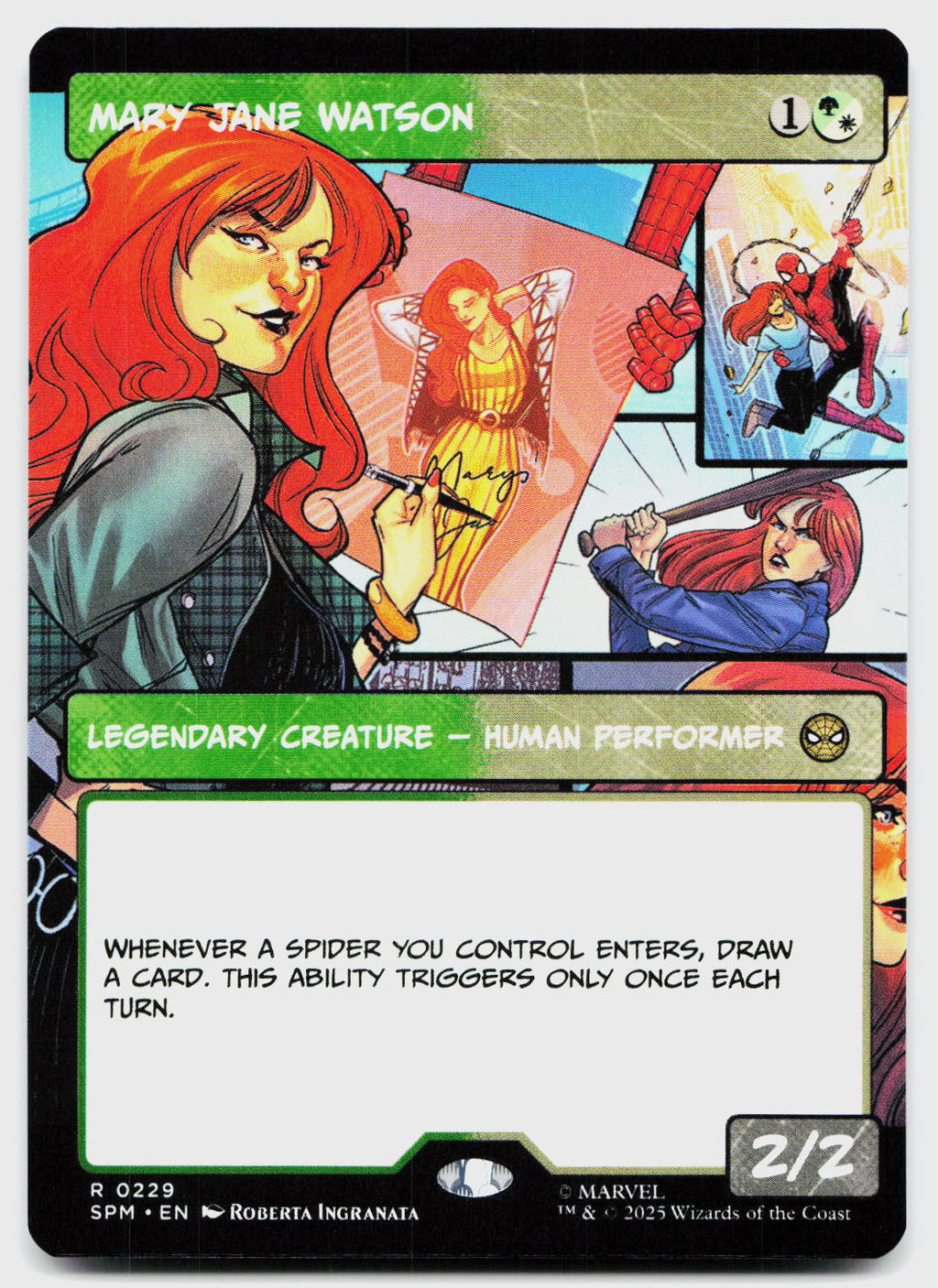 Mary Jane Watson (Borderless) 229 Rare Marvel's Spider-Man Magic: The Gathering