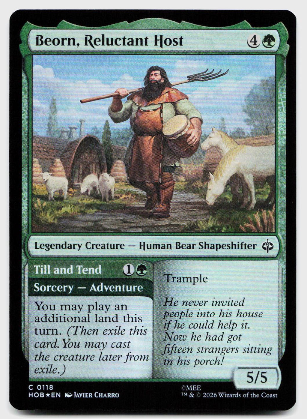 Beorn, Reluctant Host 118 Common The Hobbit Magic: The Gathering Foil