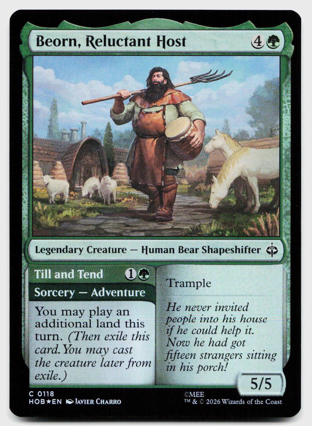 Beorn, Reluctant Host 118 Common The Hobbit Magic: The Gathering Foil