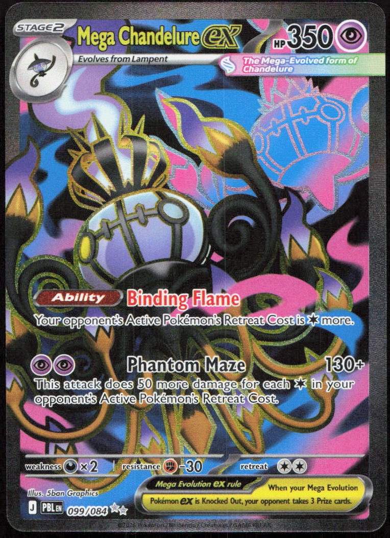 Mega Chandelure ex 099/084 Ultra Rare Pitch Black Pokemon Holo