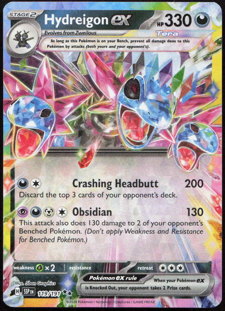 Hydreigon ex 119/191 Double Rare Surging Sparks Pokemon Holo