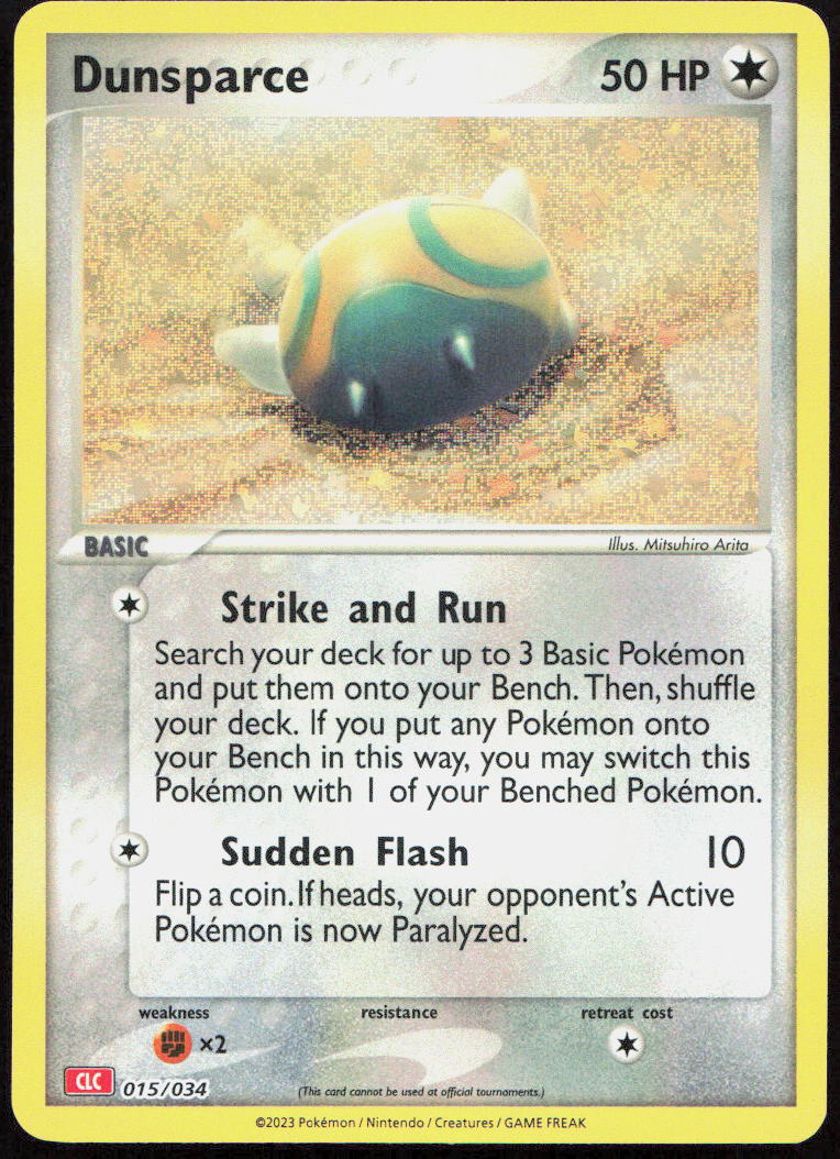 Dunsparce 015/034 Holo Trading Card Game Classic Pokemon Holo