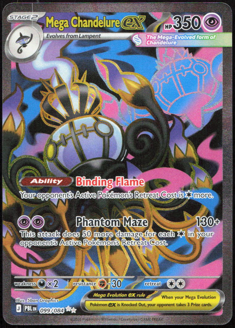 Mega Chandelure ex 099/084 Ultra Rare Pitch Black Pokemon Holo
