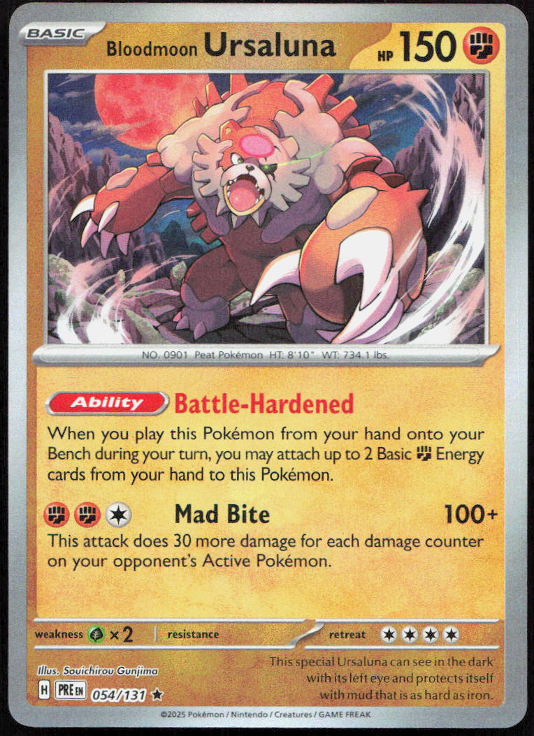 Bloodmoon Ursaluna 054/131 Holo Rare Prismatic Evolutions Pokemon