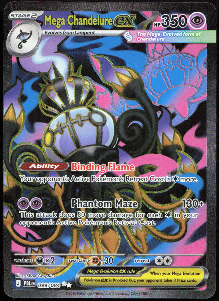 Mega Chandelure ex 099/084 Ultra Rare Pitch Black Pokemon Holo