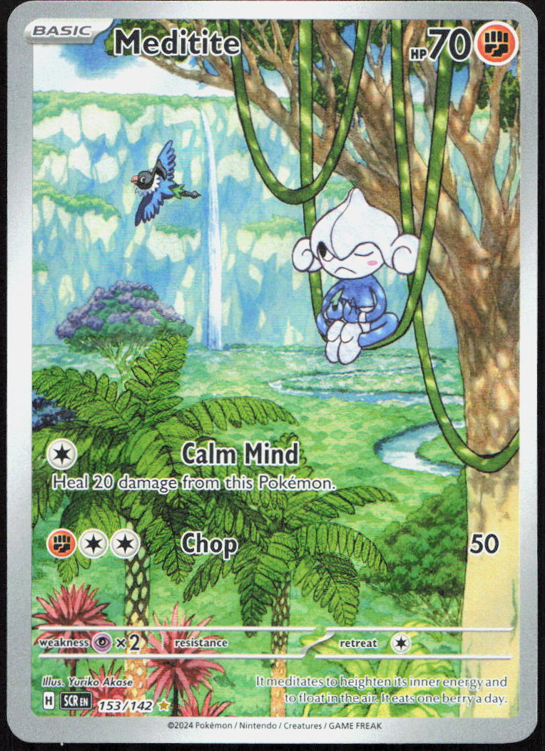 Meditite 153/142 Illustration Rare Stellar Crown Pokemon