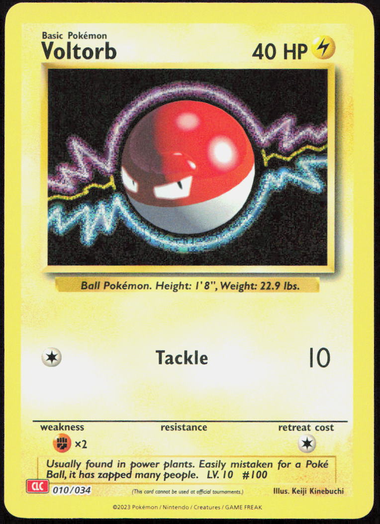 Voltorb 010/034 Holo Trading Card Game Classic Pokemon Holo