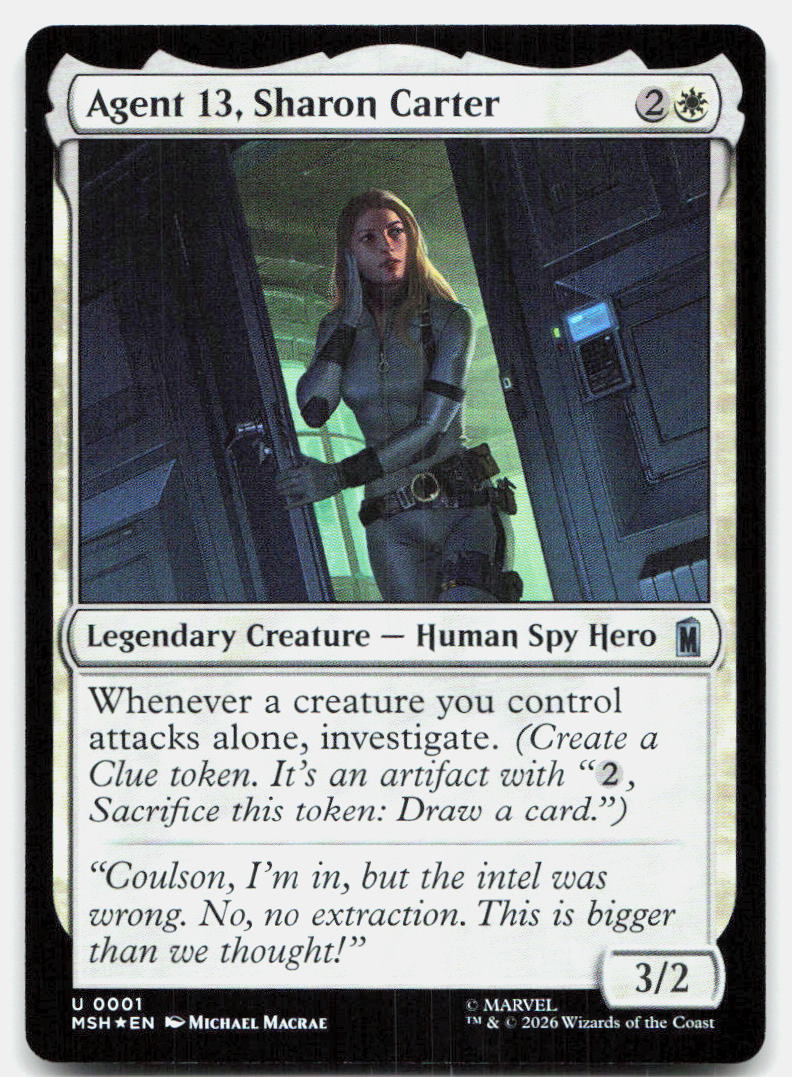 Agent 13, Sharon Carter 1 Uncommon Marvel Super Heroes Magic: The Gathering