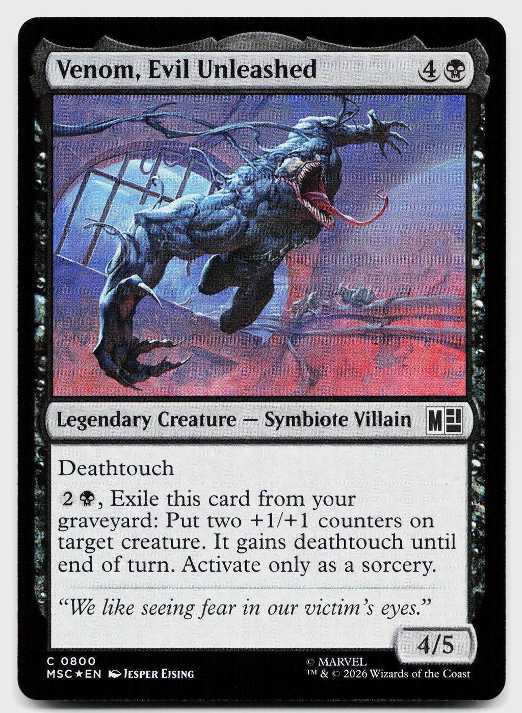 Venom, Evil Unleashed 800 Commander: Marvel Super Heroes MTG Foil