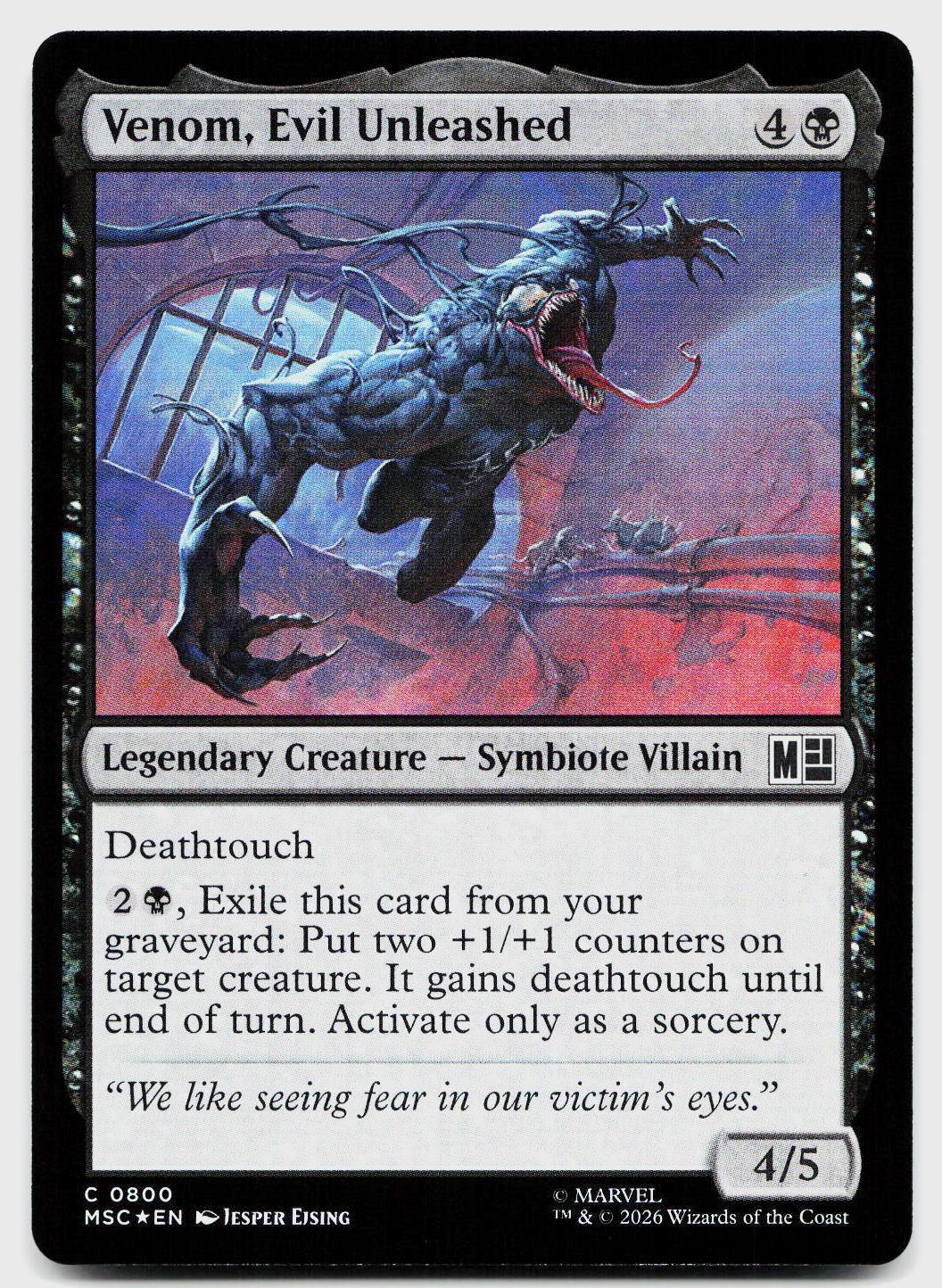 Venom, Evil Unleashed 800 Commander: Marvel Super Heroes MTG Foil