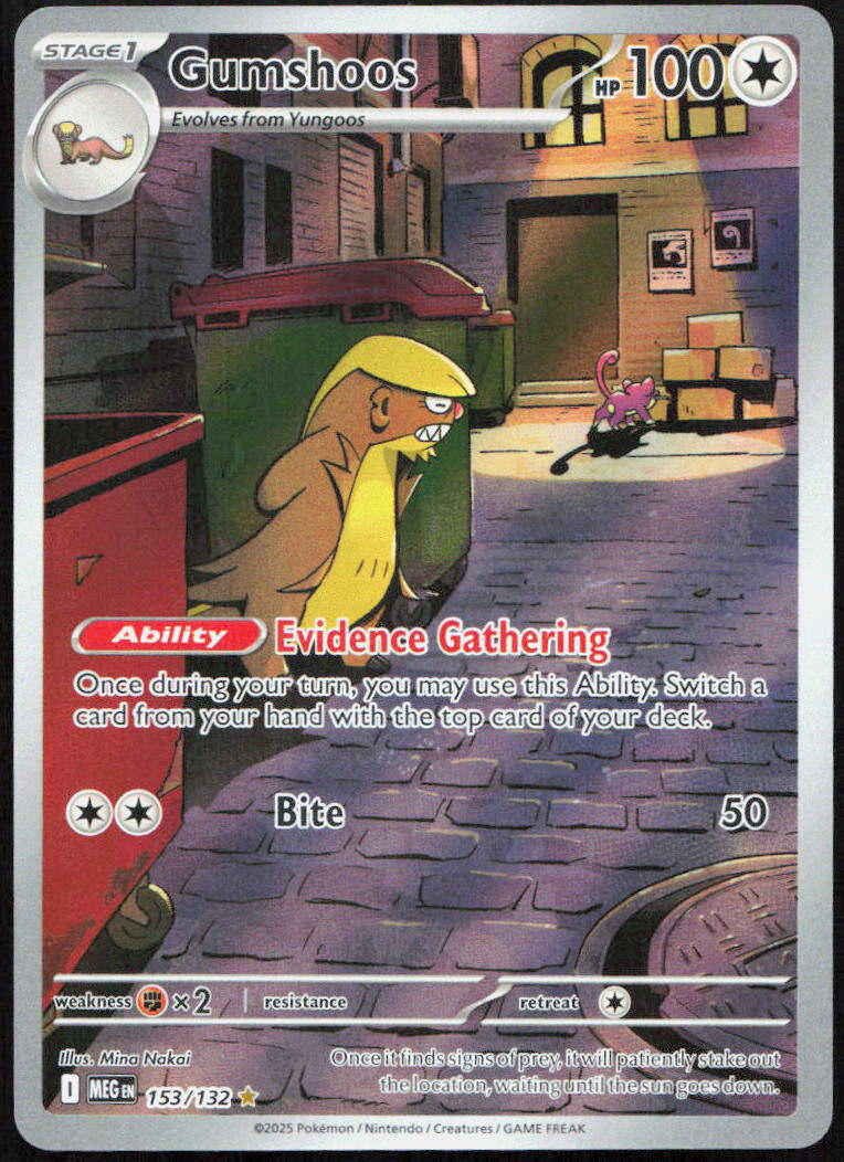 Gumshoos 153/132 Illustration Rare Mega Evolution Pokemon