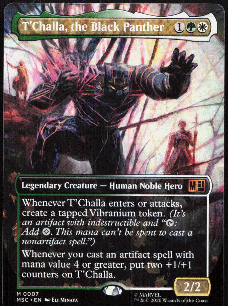 T'Challa, the Black Panther (Borderless) 7 Commander: Marvel Super Heroes MTG