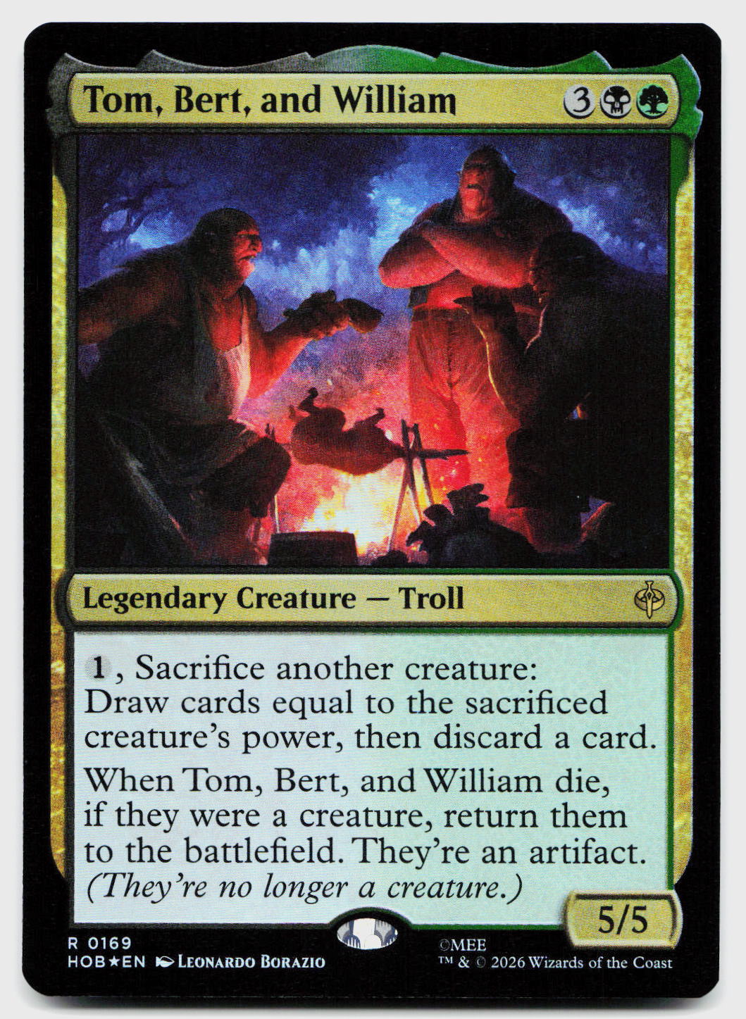 Tom, Bert, and William 169 Rare The Hobbit Magic: The Gathering Foil