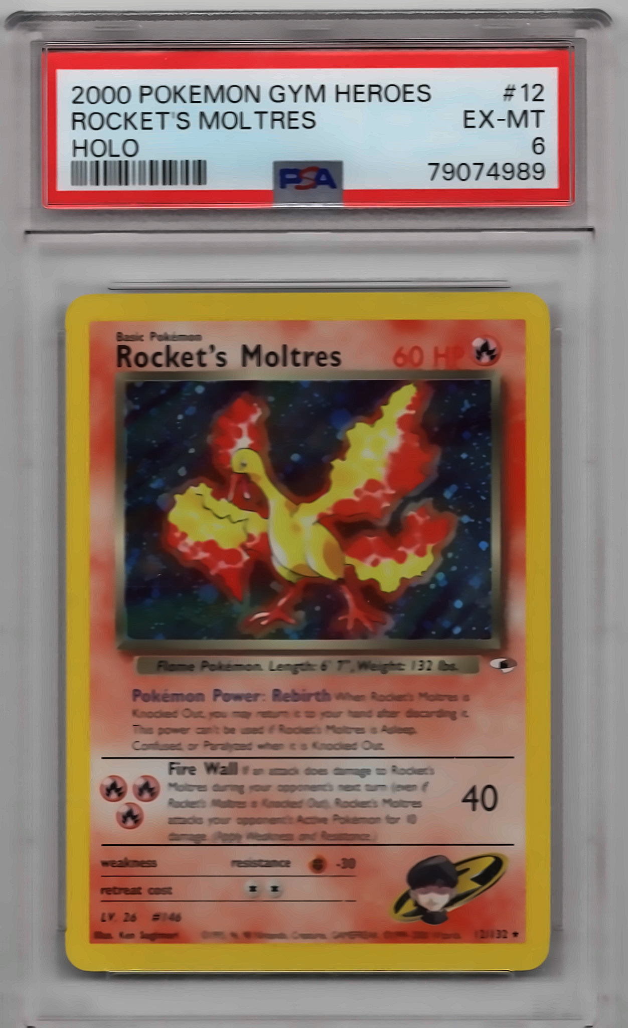 2000 Gym Heroes Rocket's Moltres #146 PSA 6