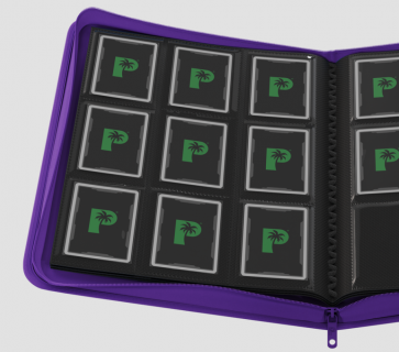 Palms Off Gaming - Collector's Series SIDE LOADER Zip Binder 9 Pocket - PURPLE