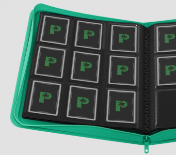 Palms Off Gaming - Collector's Series SIDE LOADER Zip Binder 9 Pocket - TURQUOISE